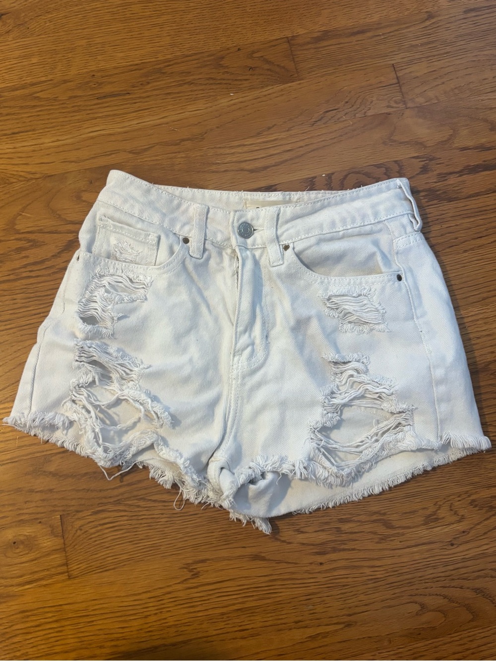 PacSun White Distressed Denim Jean Shorts